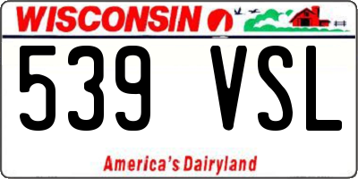 WI license plate 539VSL