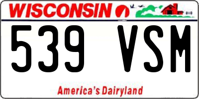 WI license plate 539VSM