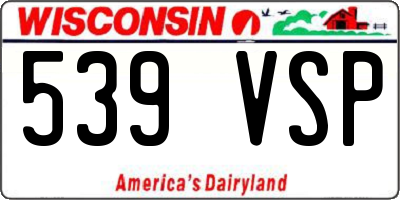 WI license plate 539VSP