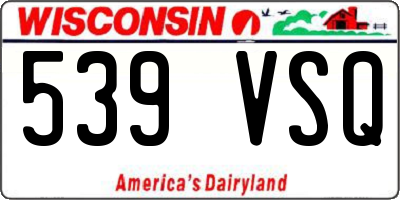 WI license plate 539VSQ