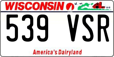 WI license plate 539VSR