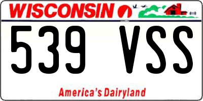 WI license plate 539VSS