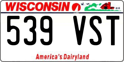 WI license plate 539VST