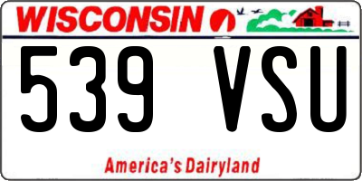 WI license plate 539VSU