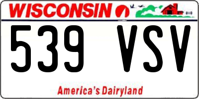 WI license plate 539VSV