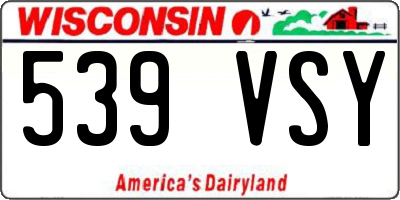 WI license plate 539VSY