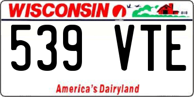 WI license plate 539VTE