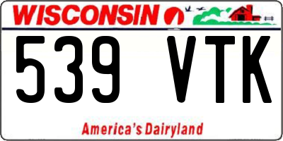 WI license plate 539VTK