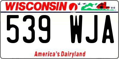 WI license plate 539WJA