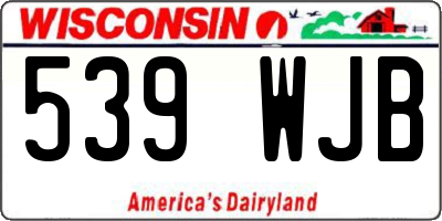 WI license plate 539WJB