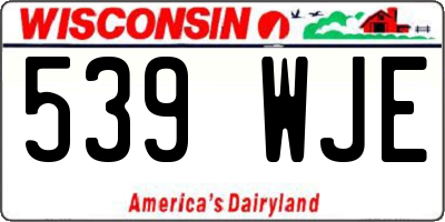 WI license plate 539WJE