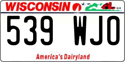 WI license plate 539WJO