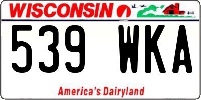 WI license plate 539WKA
