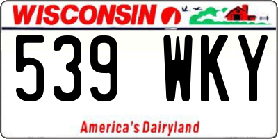 WI license plate 539WKY