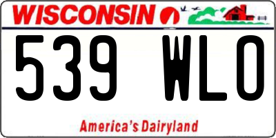 WI license plate 539WLO