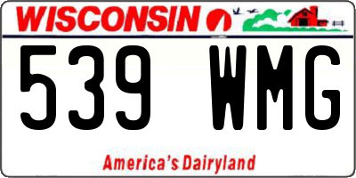 WI license plate 539WMG
