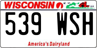 WI license plate 539WSH