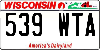 WI license plate 539WTA