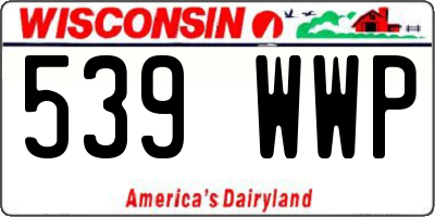 WI license plate 539WWP