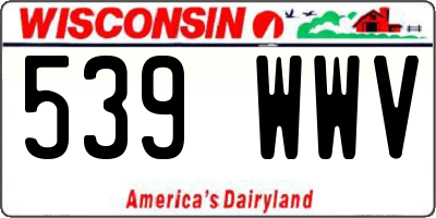 WI license plate 539WWV
