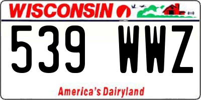 WI license plate 539WWZ