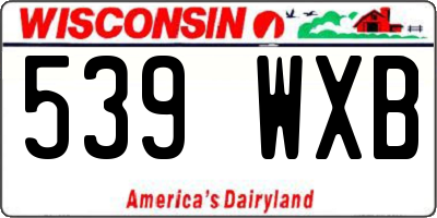 WI license plate 539WXB