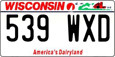 WI license plate 539WXD