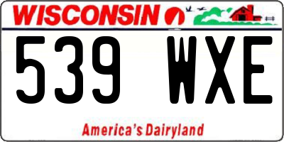 WI license plate 539WXE