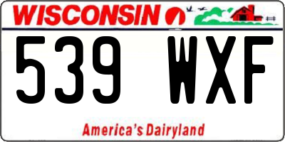 WI license plate 539WXF