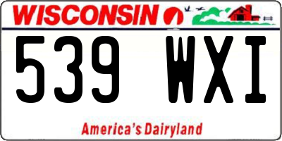 WI license plate 539WXI