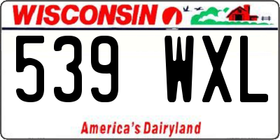WI license plate 539WXL