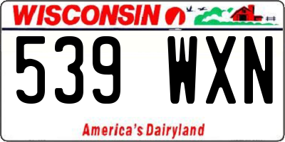 WI license plate 539WXN
