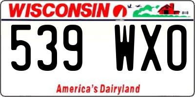 WI license plate 539WXO