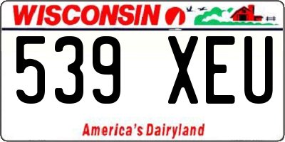 WI license plate 539XEU
