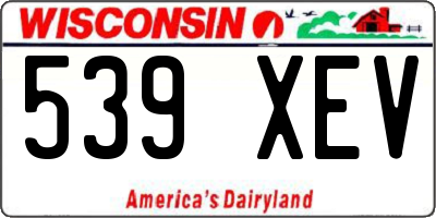 WI license plate 539XEV