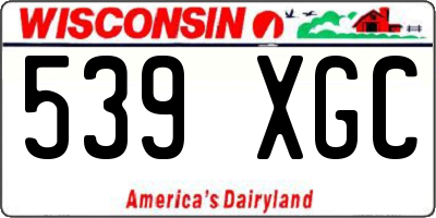 WI license plate 539XGC