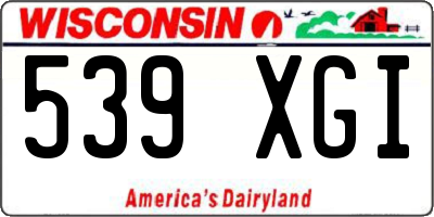 WI license plate 539XGI