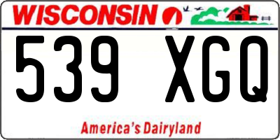 WI license plate 539XGQ