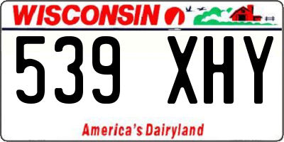 WI license plate 539XHY