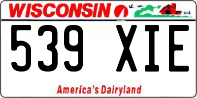 WI license plate 539XIE