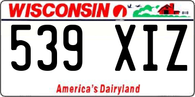 WI license plate 539XIZ