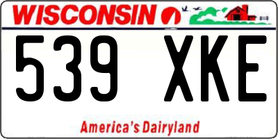 WI license plate 539XKE