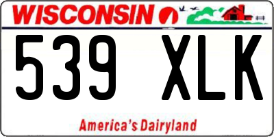 WI license plate 539XLK