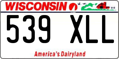 WI license plate 539XLL