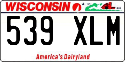 WI license plate 539XLM