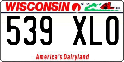 WI license plate 539XLO