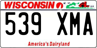WI license plate 539XMA