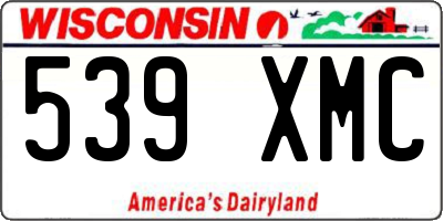 WI license plate 539XMC