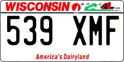 WI license plate 539XMF