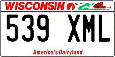 WI license plate 539XML